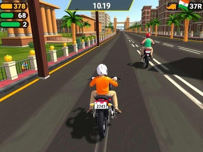 Tempo Race Legend showing Indian cultural elements in game environment